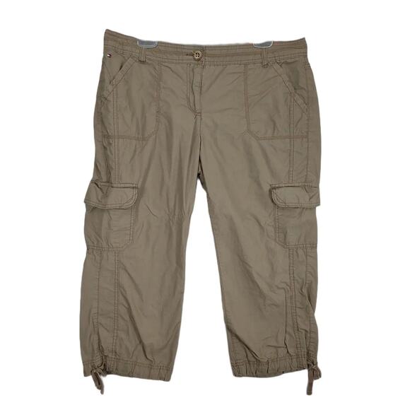 Tommy Hilfiger Women's 12 Brown Cargo Capri Pants 36x22" Gorpcore Hiking Outdoor - Picture 1 of 7